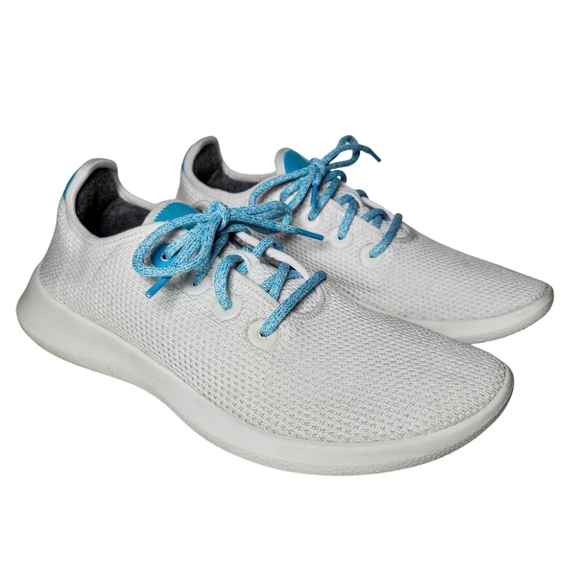 allbirds Other - Allbirds Mens Tree Runner White & Blue Sneakers Just Water Collaboration